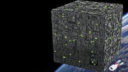 Beeindruckend: ein gewaltiger Borg-Kubus aus über 9.000 Lego-Steinen