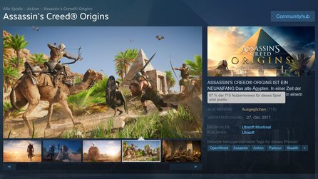 Assassins Creed: Origins - Steam-Reviews entwickeln sich zu Gunsten des Spiels