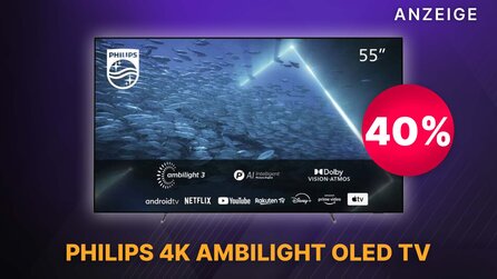 OLED, HDMI 2.1 + 120 Hz: 55 Zoll Philips 4K Ambilight Smart TV über 700€ günstiger im Amazon Angebot