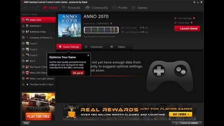 AMD Rewards für die Gaming Evolved App - Preise für 5 Millionen US-Dollar für fleißige Nutzer