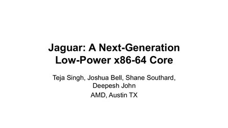 AMD Jaguar - Herstellerpräsentation