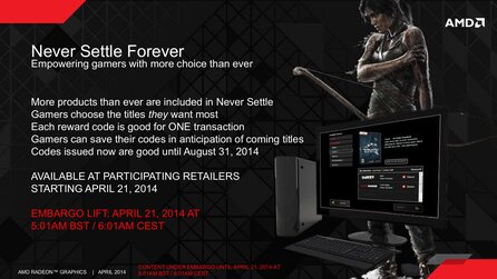 AMD Never Settle Bundle April 2014 - Neue Spiele-Bundles beim Kauf von Radeon-Grafikkarten