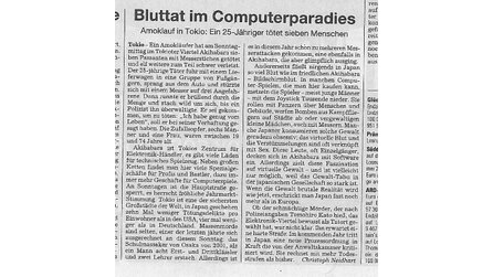 Tragischer Amoklauf in Tokio - SZ behauptet: Spiele sind schuld