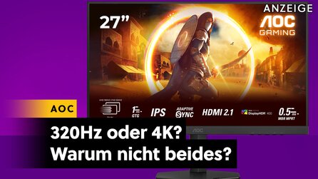 Zwei Gaming-Monitore in einem: Der neue AOC U27G4R wechselt zwischen gestochen scharfem 4K und schnellen 320 Hz