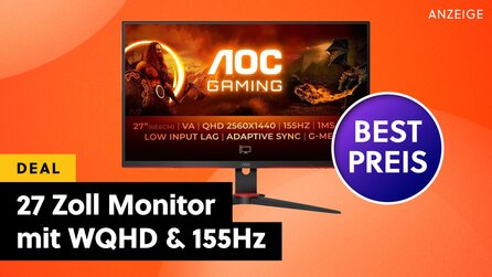 WQHD-Monitor mit mehr als 144Hz erreicht Bestpreis: 27 Zoll AOC-Gaming-Monitor wieder richtig günstig