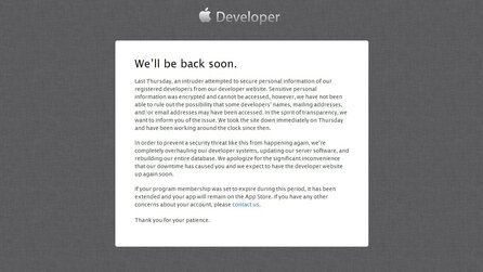 Apple - Entwickler-Portal gehackt, einige Daten gestohlen (Update)