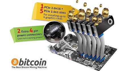 Asrock-Mainboards für Bitcoin-Mining - Sechs PCI-Express-Slots und Extra-Stromversorgung