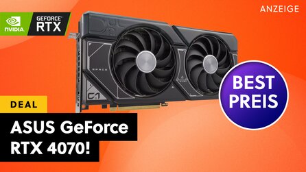 Teaserbild für ASUS GeForce RTX 4070 jetzt günstig wie noch nie: So muss geniale Preis-Leistung für WQHD-Gaming aussehen!