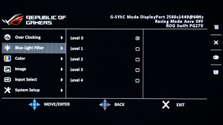 Asus ROG Swift PG27VQ - Monitormenü
