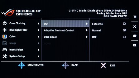 Asus ROG Swift PG27VQ - Monitormenü