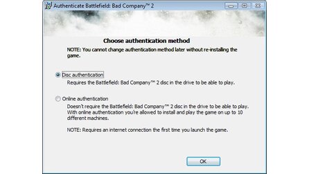 Battlefield: Bad Company 2 - Setup: DVD- oder Online-Abfrage ausprobiert