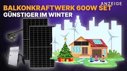 Balkonkraftwerk 600W Komplettset steckerfertig im Winter im Amazon Angebot: Weihnachten fallen die Preise!