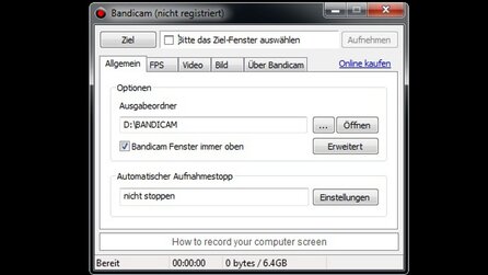 Bandicam - Spielevideos aufnehmen wie mit Fraps + Co.