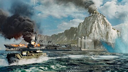 In Battlefield 6 stürmen wir den Strand von Gibraltar und alles explodiert, überall