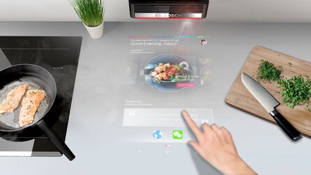 Laser-Projektor macht Oberflächen zum Touchscreen und zur Waage - Mini-Beamer von Bosch für das Smarthome