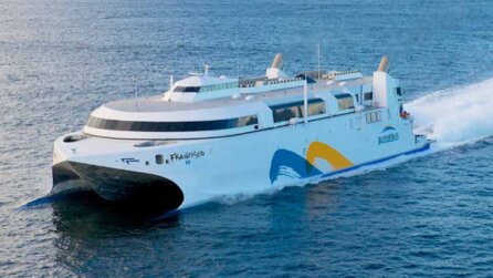 Die schnellste Fähre der Welt hat 48.000 PS und karrt 150 Autos übers Wasser