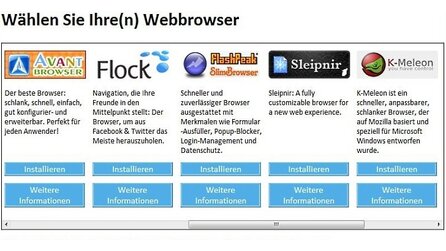 Browser-Auswahl - Deutsche Version nun verfügbar