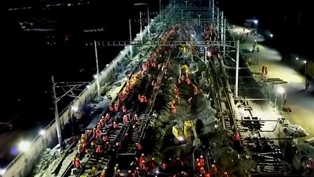 In nur 9 Stunden und mit mehr als 1.000 Arbeitern machte China aus 7 Stunden Fahrzeit 90 Minuten dank neuer Gleisverbindung