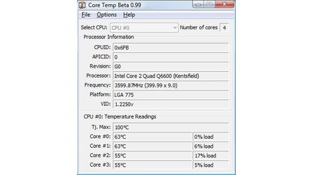 Core Temp - Neue Version 0.99 Beta