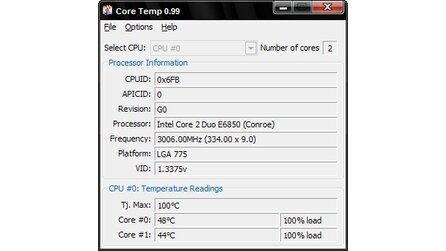 Core Temp - Neue Version 0.99.3