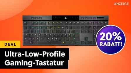 Ultraflache Low Profile Gaming-Tastatur mit Cherry MX-Schaltern im Tiefstpreis-Angebot auf Amazon