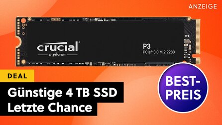 Die wohl vorerst letzte NVMe-SSD mit 4 TB für unter 300 Euro gibt es gerade bei Amazon