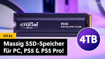 Für Anno 117, Battlefield 6 und Co. geht euch der Speicher aus? Diese bockstarke 4TB-SSD mit Heatsink ist für kurze Zeit besonders günstig bei Amazon!
