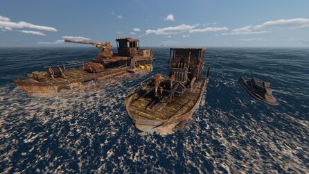 Teaserbild für Das Survivalspiel Sunkenland will sich mit einer Wasserwelt wie Raft beweisen