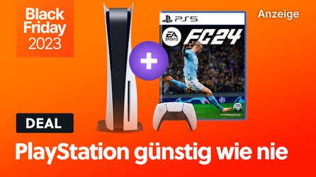 Die PS5 war nie günstiger: Im Bundle zusammen mit EA FC 24 bekommt ihr die NextGen-Konsole gerade zum Tiefstpreis