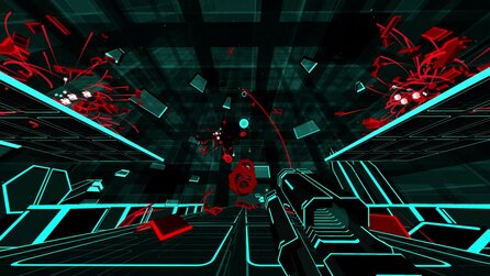 Der rasante Shooter Cyber Combat schickt euch in eine Matrix-ähnliche Umgebung