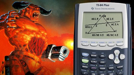 Minimalistisches Doom auf einem übertakteten Taschenrechner mit Wasserkühlung gespielt