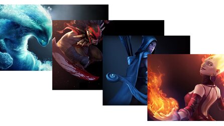 DOTA 2 - HD-Wallpaper mit Lina, Bloodseeker, Morphling und Drow