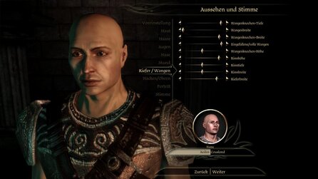Dragon Age: Origins - Charaktereditor im Bild