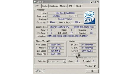 Intel - Core 2 Duo E8600 auf 6,25 GHz übertaktet
