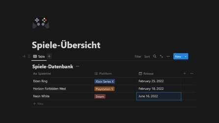 Erste Schritte: So baut ihr euer eigenes kleines Spiele-Backlog in Notion