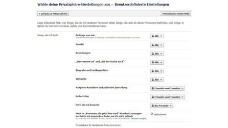 Facebook - Privatspähre schützen