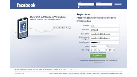 Facebook - Account registrieren