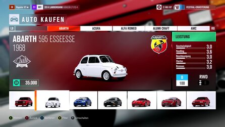 Forza Horizon 3 - Alle Autos in einer Liste