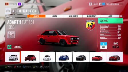 Forza Horizon 3 - Alle Autos in einer Liste