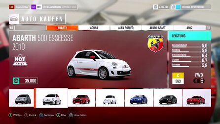 Forza Horizon 3 - Alle Autos in einer Liste