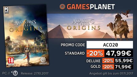 Assassin’s Creed: Origins für 47,99€ bei Gamesplanet - Keys für Preload sofort verfügbar