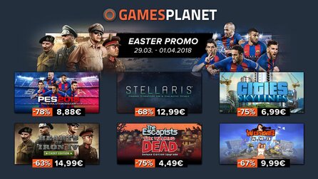 Oster-Highlights bei Gamesplanet - PES 2018, Stellaris und Cities: Skylines im Angebot