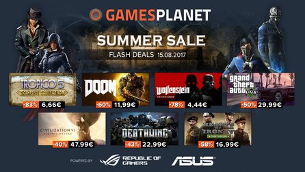 Gamesplanet Summer Sale 2017 - Wolfenstein, GTA 5 und Doom im Tagesangebot