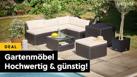 Traum Garten-Lounge geht auch günstig: Gartenmöbel + Schuppen sind bei Amazon gerade zu Schnäppchenpreisen im Angebot!