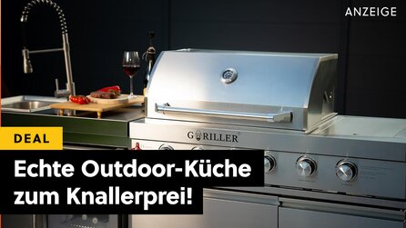 Gasgrill, Kühlschrank, Waschbecken + Edelstahl: Ein echter TRAUM von Outdoorküche ist bei Amazon gar nicht mal so teuer!