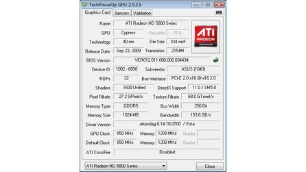 GPU-Z - Version 3.5 unterstützt Radeon HD 58x0