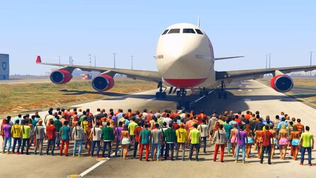 GTA 5 - Jumbo-Jet gegen 100 Menschen - wer gewinnt?