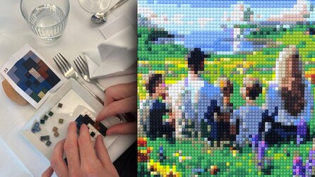 70 Hochzeitsgäste bauen zusammen ein Lego-Kunstwerk, dahinter steckt monatelange Vorbereitung des Bräutigams