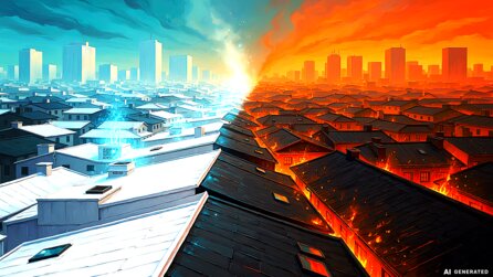 In den USA wurden über 450 Dächer von Häusern einkommensschwacher Haushalte weiß gestrichen – dadurch kann im Sommer ein erheblicher Teil der Energiekosten eingespart werden