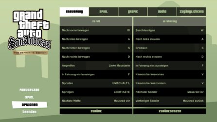 GTA San Andreas Remaster - Optionen
